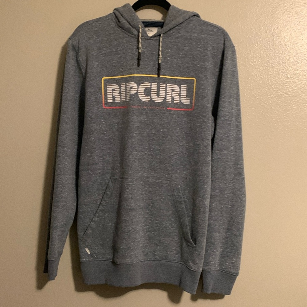 Rip Curl Hoodie Mens M Blue Gray Sweatshirt/Hoodie Activewear Surf